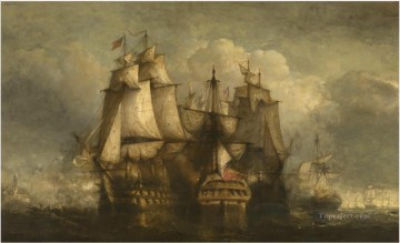 Hendrik Frans Schaefels Asedio de Flushing por un escuadrón inglés Batalla naval Pinturas al óleo